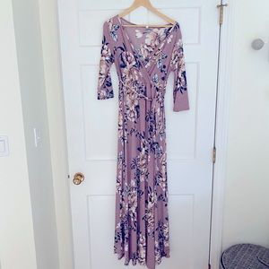 Pink Blush Maternity floral Wrap Dress